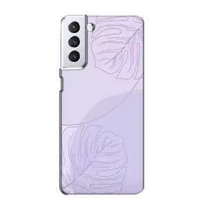 Чехол цветочный дизайн для Samsung Galaxy S21 (Монстера фиолетовая)