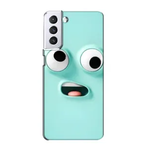 Силиконовые Чехлы (смешные стикеры) для Samsung Galaxy S21 (Забавное мятное лицо)