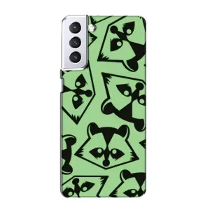 Силиконовый Чехол с Енотами на Samsung Galaxy S21 (Мордочки Енота)
