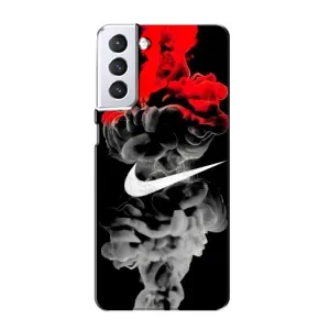 Силиконовый Чехол на Samsung Galaxy S21 с картинкой Nike (Nike дым)