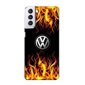 Чехол "Фольксваген" для Samsung Galaxy S21 (Огненный Лого)