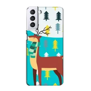 Силіконовий бампер з картинкою звірів для Samsung Galaxy S21 (Олень із шарфом)