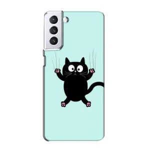Силіконовий чохол з котиком для Samsung Galaxy S21 (Падаючий кіт)