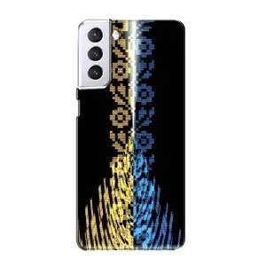 Силиконовый Чехол на Samsung Galaxy S21 (Патриотическая вышиванка)