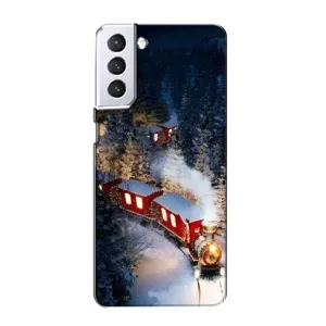 Силиконовый бампер на рождество для Samsung Galaxy S21 (Поезд)