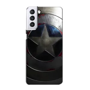 Чехол с Щитом Капитана Америки на Samsung Galaxy S21 (Ретро Щит Капитана)