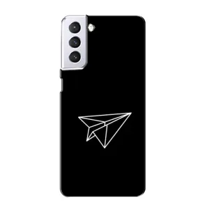 Чохол з картинками на чорному фоні для Samsung Galaxy S21 (Літак)