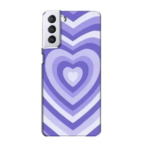 Чехлы с тематикой "Маленькие Сердечки" на Samsung Galaxy S21 (Сердце фиолет)
