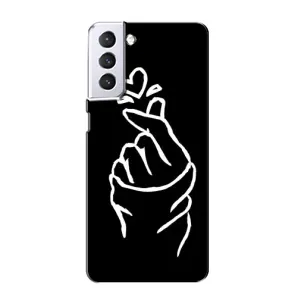 Чехлы (Знак сердечка) на Samsung Galaxy S21 (Сердце на черном)