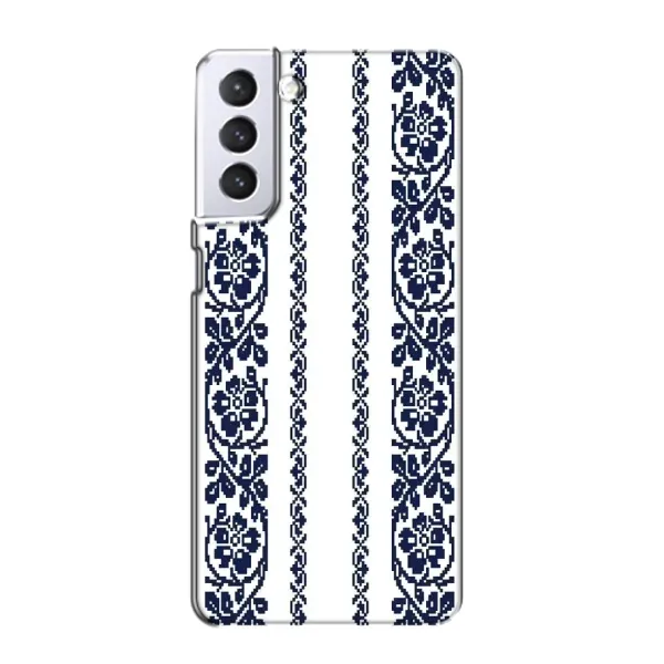 Чехол с рисунком «Синяя вышиванка» для Samsung Galaxy S21 Чехол с рисунком «Синяя вышиванка» для Samsung Galaxy S21