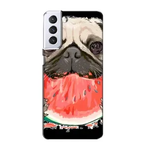 Чехол (ТПУ) Милые собачки для Samsung Galaxy S21 (Смешной Мопс)