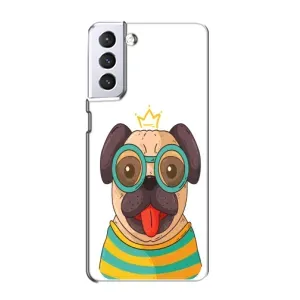 Бампер для Samsung Galaxy S21 с картинкой "Песики" (Собака Король)