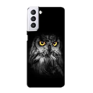 Чехлы с принтом СОВЫ для Samsung Galaxy S21 (Сова на чёрном)
