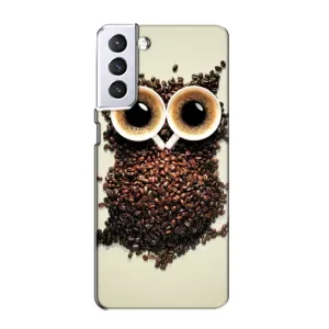 Чехлы с принтом СОВЫ для Samsung Galaxy S21 (Сова с зерен кофе)