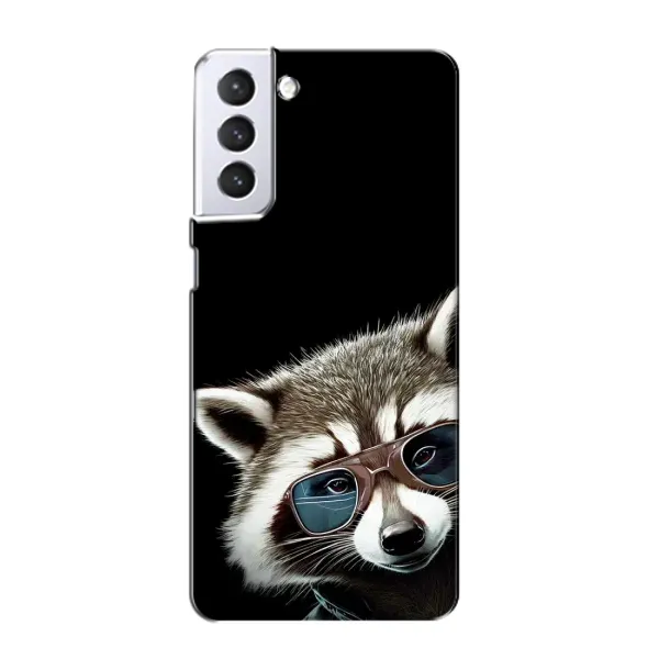 Чехол с рисунком «Стильный Енот» для Samsung Galaxy S21 Чехол с рисунком «Стильный Енот» для Samsung Galaxy S21