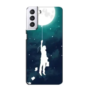Чехол (ТПУ) с планетами на Samsung Galaxy S21 (To The moon)
