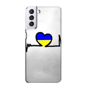 Силиконовый Чехол на Samsung Galaxy S21 (Я-Украина) (Украинская кардиограмма)