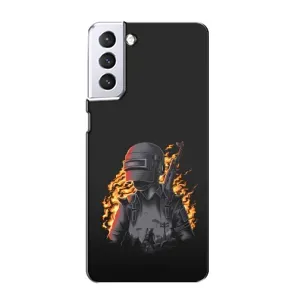 Чохол з картинкою "Герой Pubg" на Samsung Galaxy S21 (В полум'ї)