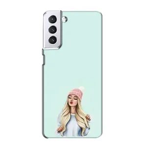 Силиконовый Чехол на Samsung Galaxy S21 с картинкой Стильных Девушек (В шапке)