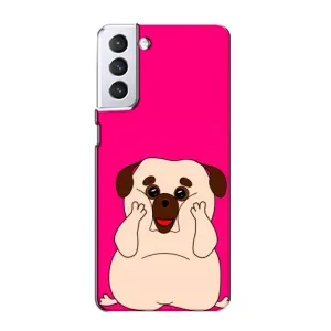 Чехол (ТПУ) Милые собачки для Samsung Galaxy S21 (Веселый Мопсик)