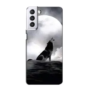 Чохол з Вовком на Samsung Galaxy S21 (Вовк і місяць)