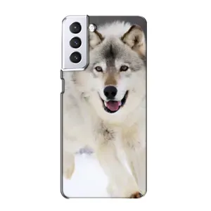 Чохол з Вовком на Samsung Galaxy S21 (Вовк біжить по снігу)