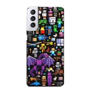Чохол майнкрафт для Samsung Galaxy S21 (Усі персонажі)