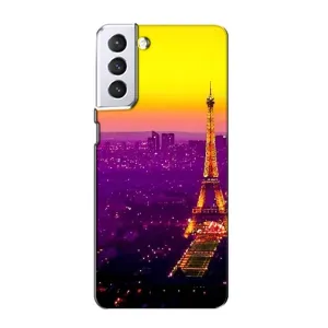 Чехол с Эйфелевой башней на Samsung Galaxy S21 (Яркая башня)