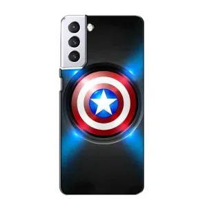 Чехол с Щитом Капитана Америки на Samsung Galaxy S21 (Яркий Щит Капитана)