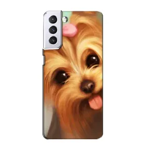 Чехол (ТПУ) Милые собачки для Samsung Galaxy S21 (Йоршенский терьер)