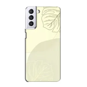 Чехол цветочный дизайн для Samsung Galaxy S21 (Зелёный фон)