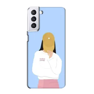 Силиконовый Чехол на Samsung Galaxy S21 с картинкой Стильных Девушек (Желтая кепка)