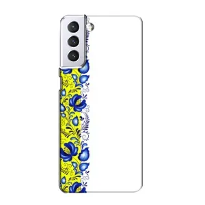 Силиконовый Чехол на Samsung Galaxy S21 с картинкой Вышиванки (Желто-синяя вышиванка)