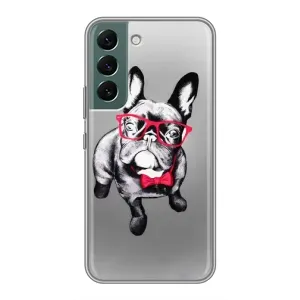 Чехол (ТПУ) Милые собачки для Samsung Galaxy S22 Plus (Бульдог в очках)