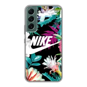 Силиконовый Чехол на Samsung Galaxy S22 Plus с картинкой Nike (Цветочный Nike)
