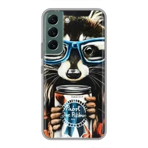 Силиконовый Чехол с Енотами на Samsung Galaxy S22 Plus (Енот в очках)