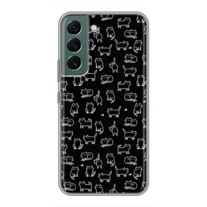 Чехол на тематику: Коты для Samsung Galaxy S22 Plus (Котики на черном)