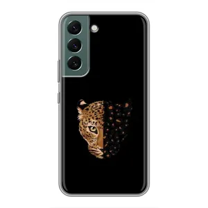 Чохол з леопардовим принтом на Samsung Galaxy S22 Plus (Леопард на чорному)
