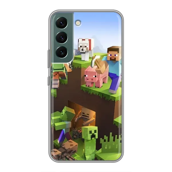 Чехол с рисунком «Майн-крафт» для Samsung Galaxy S22 Plus Чехол с рисунком «Майн-крафт» для Samsung Galaxy S22 Plus