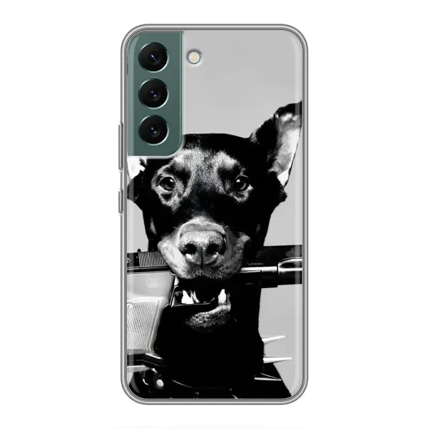 Чехол с рисунком «Опасный доберман» для Samsung Galaxy S22 Plus