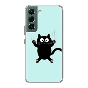 Силиконовый чехол с котиком для Samsung Galaxy S22 Plus (Падающий кот)