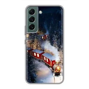 Силиконовый бампер на рождество для Samsung Galaxy S22 Plus (Поезд)