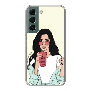 Силіконовый Чохол на Samsung Galaxy S22 Plus з картинкой Модных девушек (З напоєм)
