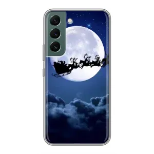 Чехол Санта Клаус для Samsung Galaxy S22 Plus (Санта - луна)