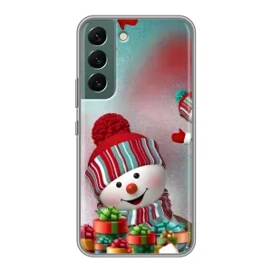Чехлы на Новый Год Samsung Galaxy S22 Plus (Снеговик в шапке)