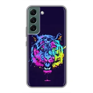 Силиконовый бампер с картинкой животных для Samsung Galaxy S22 Plus (Тигр-Арт)