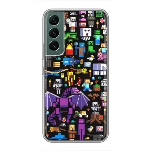Чехол майнкрафт для Samsung Galaxy S22 Plus (Все персонажи)