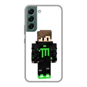 Чехлы для Samsung Galaxy S22 Plus (Персонажи Майн Крафт) (Зеленый мальчик)