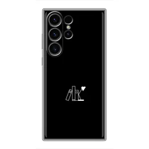 Чехол с картинками на черном фоне для Samsung Galaxy S22 Ultra (Книжки)
