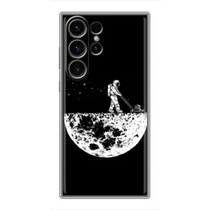 Силиконовый Чехол с принтом "Космонавты" на Samsung Galaxy S22 Ultra (Космонавт)